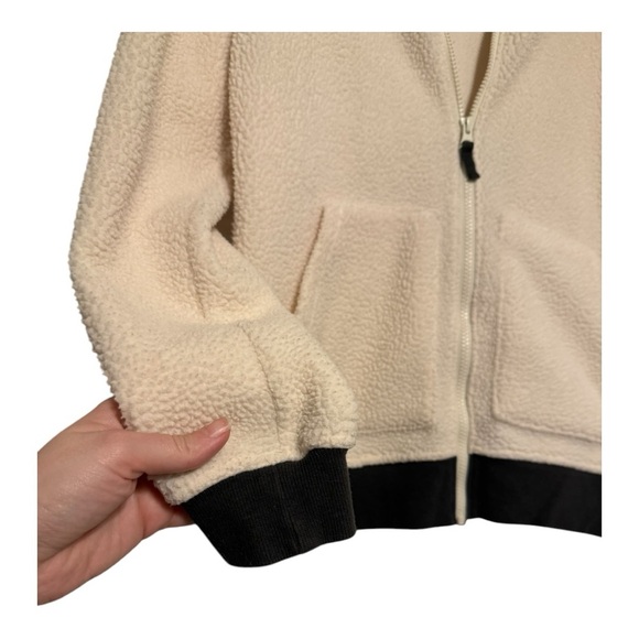 Columbia Cream Sherpa Bomber Zip Up Jacket Size Small - Picture 2 of 6